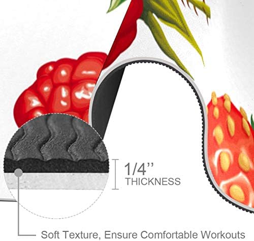 Siebzeh Berries Strawberry Premium Thick Yoga Mat Eco Friendly Rubber Health & amp; fitnes Non Slip Mat za sve vrste vježbe joge i pilatesa