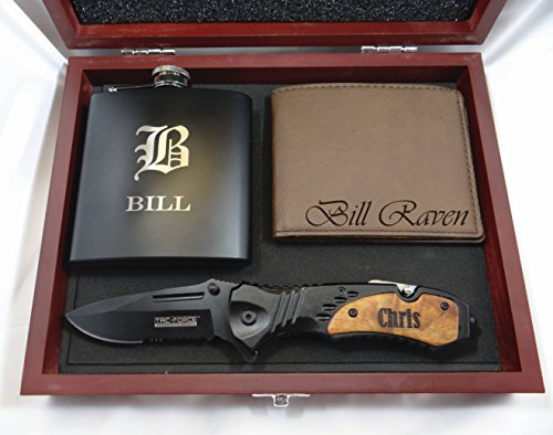 Personalizirani poklon set za mladoženje | Ugravirani džepni nož | Najbolji poklon kutija za vjenčanje |
