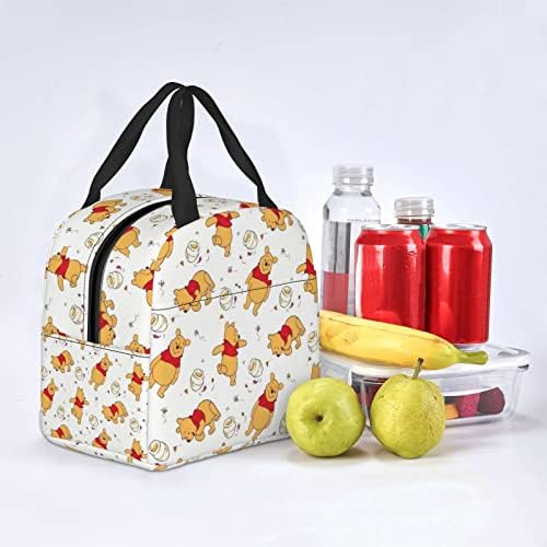 Proborn Cartoon Bear Lunch Box Tote Bag izolovana prenosiva torba za ručak pogodna za žene i muškarce Kancelarijska
