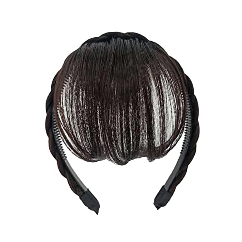 Prirodne Lažne Šiške Za Kosu Kopča Duga Perika Sintetička Traka Za Kosu Šiške Trake Za Glavu Za Žene