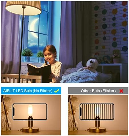 AIELIT T8 / T6 / T25 mat E12 LED sijalica sa mogućnošću zatamnjivanja, 2 Vata, toplo bela 2700k, cevaste LED sijalice sa Kandelabrom za stropni ventilator lustera, 3 pakovanja