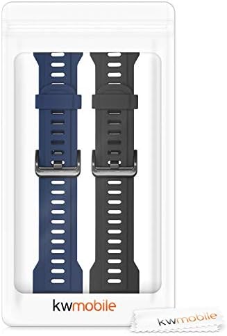 KWMobile Watch Bands kompatibilni sa Huami Amasfit T-Rex - kaiševi set 2 zamjenski silikonski opseg - crna