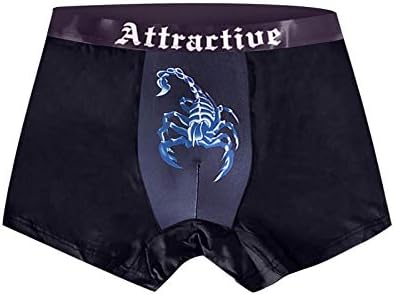 Mens Sexy Bulge Poboljšavajuća torbica Boxer Gatches Donje rublje Scorpion Printd Niski rastut rastezanje Dječaka Kratkim nogama Rukavi