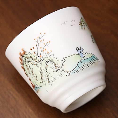 Dodouna 2 kom Bijeli porculan glavni čaj Veliki kreativni vodeni čaj set ručno oslikan Suet Jade keramički