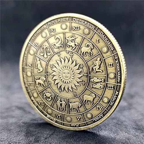 Evropski i američki kovanica zodijaka koji su izvrsni šareni retro kovanice Tarot želio je sunce Bog Lucky Coins