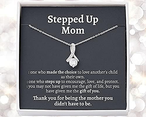 Smisleni pojačani momini pokloni StepMom ogrlica od maćeha za rođendan Ideja hvala StepMom bonus mama poklon neraspoložen bom poklon druga mama usvojiteljski mamin bok