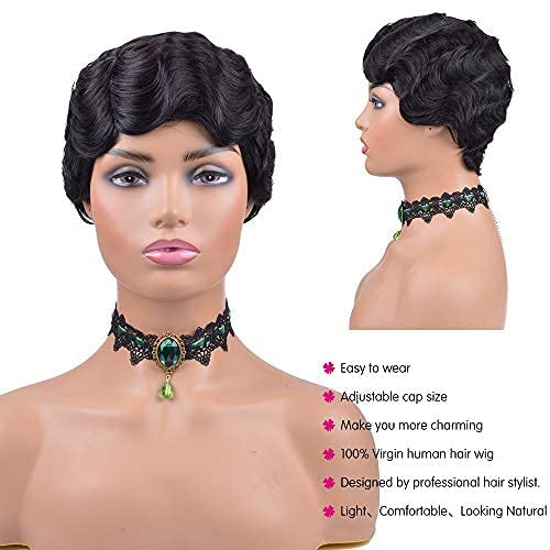 Perike kratke ljudske kose za crne žene ljudska kosa kratke Pixie krojene perike za crne žene ljudska kosa