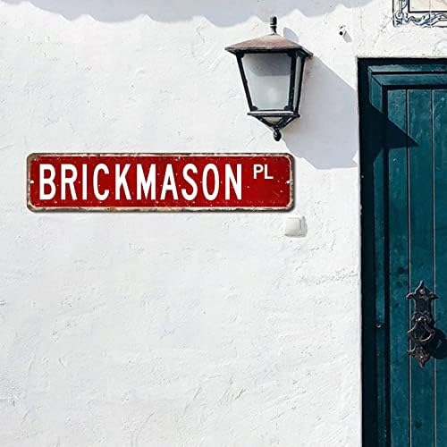 BrickMason Street potpisao je bok za ciglani metalni znak za brizinski vintage metalni zidni znak rustikalni