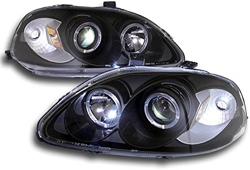 ZMAUTOPARTS za Honda Civic Halo projektor farovi lampe JDM Black CX DX EX GX Hx LX Si
