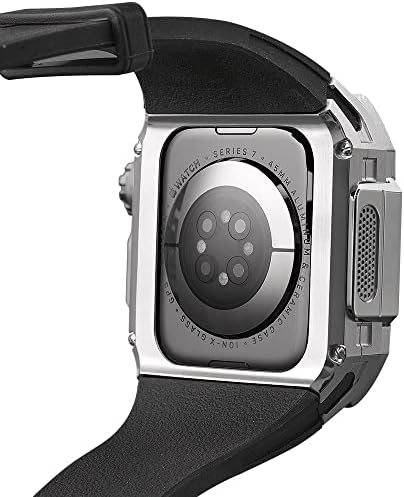 Ekins Titanium Watch Band Mod, za Apple Watch 7 8 Ultra 45mm Aviation Torbica od legura titanijum + gumeni
