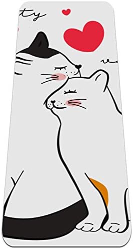 Siebzeh slatke Ilustracijske mačke vole Premium debelu prostirku za jogu Eco Friendly Rubber Health & amp;