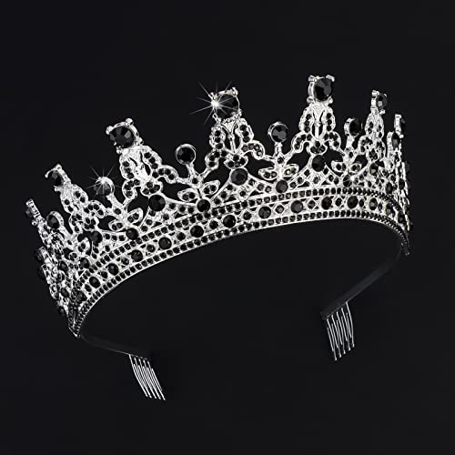 COCIDE Crne tijare za žene Krune za žene tijare i Krune za žene kraljica princeza tijara za djevojčice Rhinestones