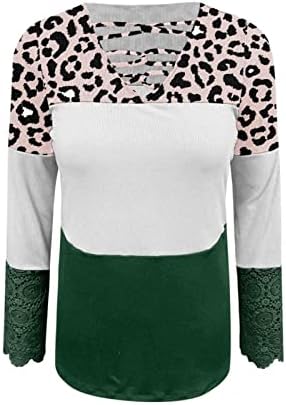 Night Tee majice Womans izrezani Henleys najmanju debelu majicu FESTIVAL FUNLEVE Leopard Print Comfort Basic
