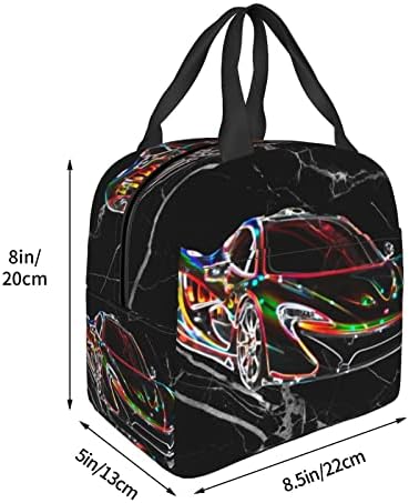 RUAPIA Sports-Car-Doodle-Cool-Lunch-torbe, izolovana kutija za ručak torba za ručak torba za piknik za žene