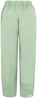 Ljetne posteljine hlače za žene modne pamučne posteljine zveznici Vintage Ispis ljetne joge hareme pantalone s džepovima