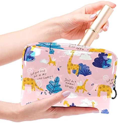 Tbouobt pokloni za muškarce Žene šminke torbe toaletne torbice Male kozmetičke torbe, divna životinjska crtana žirafa