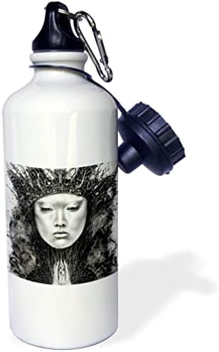 3droze Cassie Peters AI generirana umjetnost - kraljica crno-bijela - boce za vodu