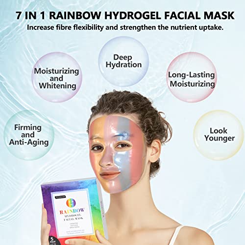 Rainbow maska za lice, kolagenska maska za njegu kože, 5 pakovanja maske protiv starenja, hidratantne maske