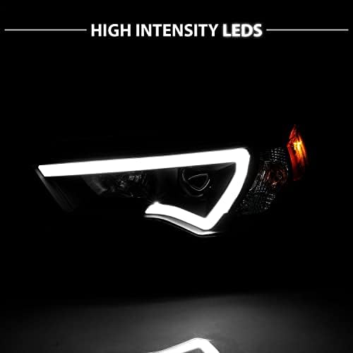 AmeriLite za 2014-2020 Toyota 4-trkač LED cijev kvadratni projektor Crni zamjenski farovi Set-suvozačeva i vozačka strana
