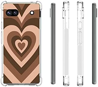 Dizajniran za Google Pixel 6A futrola, smeđa ljubav srca Kafa Latte Swirl Valentines Poklon za Google Case
