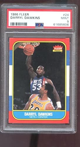1986-87 Fleer 24 Darryl Dawkins PSA 9 Ocjenjina košarkaška kartica NBA 86-87 1987 Net - Neintred košarkaške
