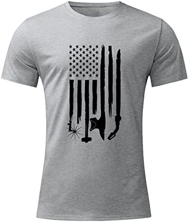 XXBR-ove majice za neovisnost kratkih rukava, mens 4. jula Američki zastava na vrhu Ležerne prilike tiskane