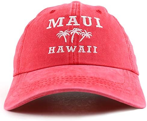 Moderna prodavnica odjeće Maui Hawaii sa vezenom Nestrukturiranom bejzbol kapom od palme