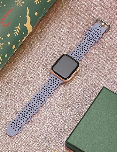 Toyouths Kompatibilan sa Apple Watch Band Ljeto plaža Surfer Stackible Clay perle Narukvica i mekani rastezljivi silikonski čipkani cvijet za iwatch 38/40 / 41mm Serija SE 7 6 5 4 3 2 1
