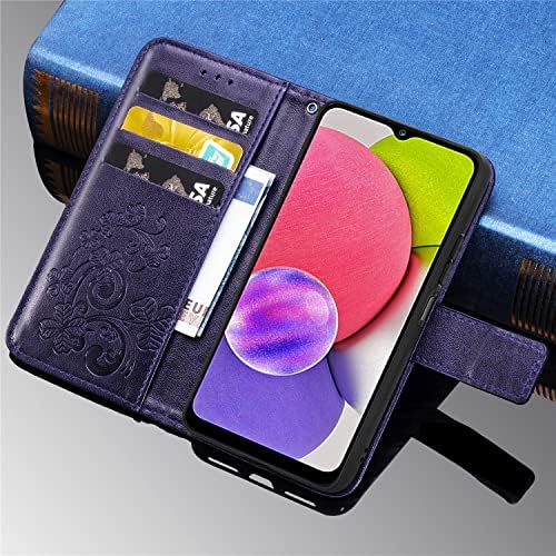 Supdigital za Galaxy A03s futrola za novčanik, [Flower Embossed] Premium PU Koža Flip zaštitni poklopac