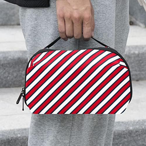 Vodootporne kozmetičke torbe, bijele & amp; Red Stripe-01 putne kozmetičke torbe, multifunkcionalne prenosive
