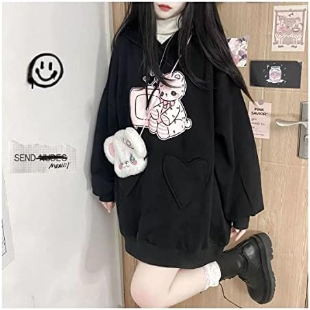 Anime Girl Hoodie Teen odjeća Goth Gamer Y2K Japanski školski vrhovi Crni JK Kawaii Estetic 12 14 16