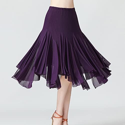 Hedmy Chiffon Trpučka plesna suknja prorezala je dugačka trbušna suknja za ženske suknje performansi