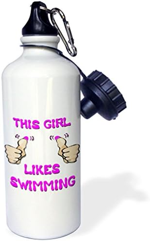 3droza Ova djevojka voli plivaju-sportsku bocu vode, 21 oz, bijela