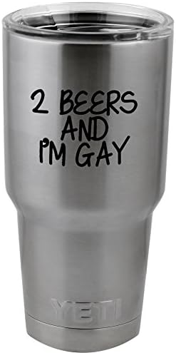 2 piva i ja sam gay vinil naljepnica za naljepnicu za Yeti šalicu Thermos Pint stakla
