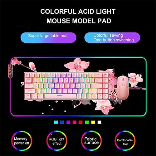 Jastučići za miš Cherry Blossoms podloga za miša Gamer RGB podloga za računare sa pozadinskim osvetljenjem