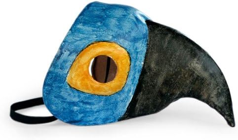 Novica Dekorativna tema na životinjama 185542 Baby Blue Macaw kožna maska