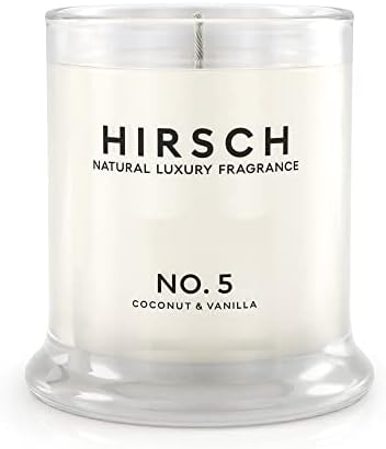 Hirsch prirodni luksuzni miris Svijeća | Napravljeno sa svim prirodnim mirisnim uljima | 60 sati paljenja | Pamuk Wick | Kokosov + vanilija - 8.8oz