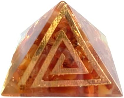 Crystalmiracle Carnelian 21 mm orgonitna piramida mala bagua Crystal Bealing Reiki Feng Shui Poklon energija