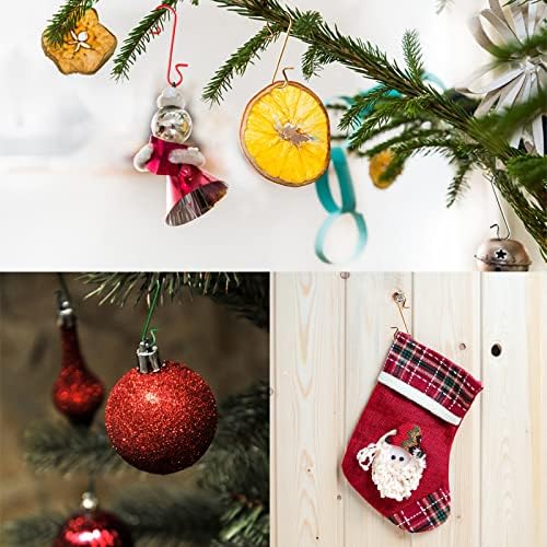 NWSOJ božićne kuke 160 kom, Xmas Ornament Haveri Multicolors, male metalne žice viseće kuke u obliku slova