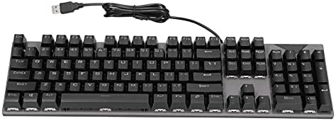 PUSOKEI mehanička tastatura za igre, ergonomska USB tastatura, 104 tastera, Plug and Play, ergonomski Neklizajući, za Kancelariju za igre - Crna