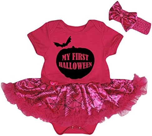 Petitebella bundeve Moj prvi Halloween Bodysuit tutu bake za bebe Nb-18m