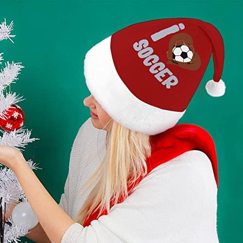 Volim Soccer pliš Božić šešir Naughty i lijepo Santa kape sa pliš obodom i Comfort Liner Božić ukras
