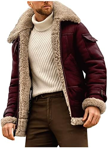 Jakna Muška zadebljana dugih rukava kaput FAUX kožne jakne od runa Outerwear Jackets za muškarce