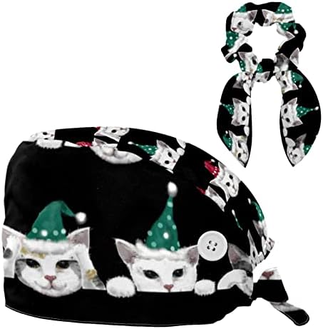 Mačke s božićnim kapama Podesivi buffentski kape kape za radnu kapu sa lukom