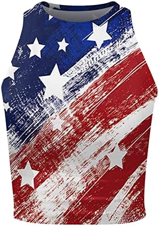Američka zastava Spremnik za ispis žene Žene USA Stars Stripes Patriotska majica Ljetni labavi prsluk