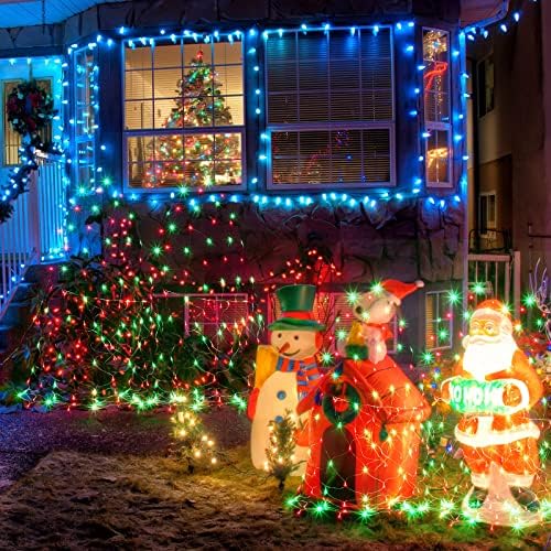 Tuanse 2 kom božićna svjetla 9,8 x 6,6 ft 200 LED svjetiljka na otvorenom ukrasima na otvorenom prozor zavjese 8 Načini niza mrežica svjetla za vrt poslovanje