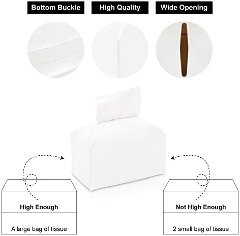 Kožna maramica kutija Cover pravougaona - sa besplatnom ladicom moderni Pu držač dekorativna idealna za