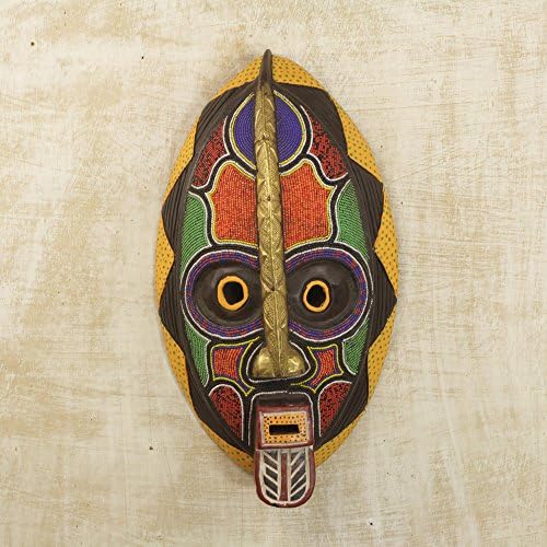 Novica kulturna dekorativna maska ​​od mesingane staklene maske, višebojne 'duhovne boje'