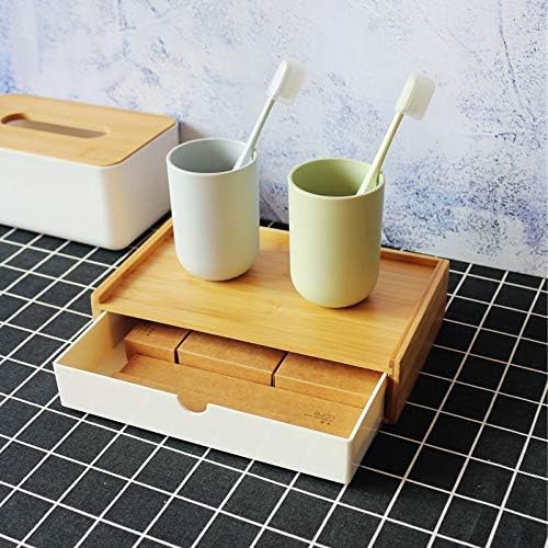 Anncus bambusova kutija sa fiokom ekološkim multifunkcijskim multifunkcijskim tablicom za kozmetiku / Sundries Kupatilo za potrošnju kutije