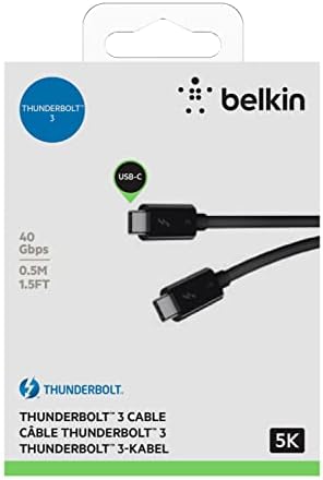 Belkin Thunderbolt 3 Cable-USB C kabl za MacBook Air, Galaxy, Apple TV & više, brzo punjenje do 100W, napravljen